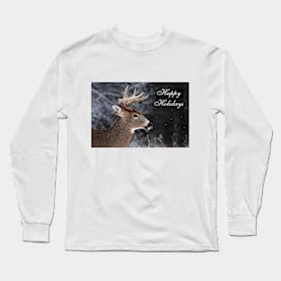 Deer Christmas Card Long Sleeve T-Shirt